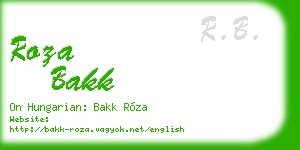roza bakk business card